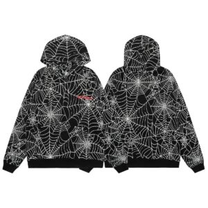 SP5DER Spider Web Street Hoodie Black