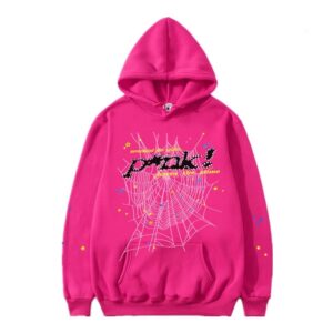 SP5DER Street Style Hooded Sweatshirt - Pink