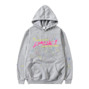 SP5DER Spider Web Street Style Hoodie - Gray
