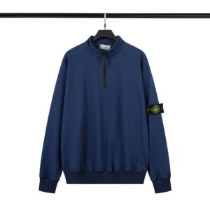 Stone Island Workwear-Style Half-Zip Sweatshirt Blue