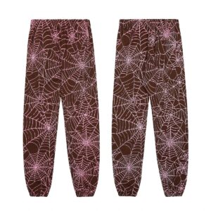 SP5DER Spider Web Series Casual Pants Brown-Pink