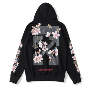 Off-White Floral Hoodie - Black