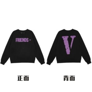 Vlone Friends Streetwear Crewneck Sweatshirt Black