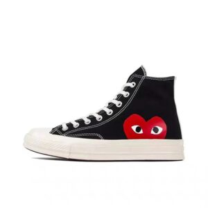 CDG PLAY Street-Style Canvas Sneakers Black