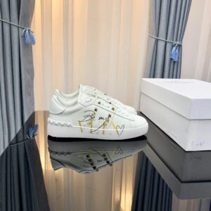 Valentino VLTN White Studded Heart Casual Sneakers