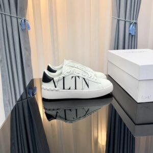 Valentino VLTN Black & White Patchwork Studded Skate Shoes