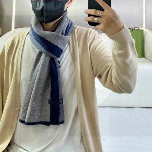 Burberry British Style Checkered Blue-Gray Scarf