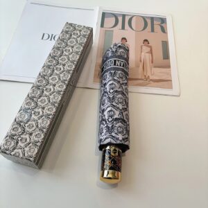 Dior Vintage-Style Black-and-White Print Umbrella