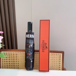 HERMES Printed Black Umbrella