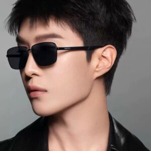 PARZIN Fashionable Square Black Sunglasses