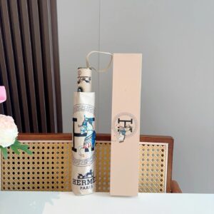 Hermès Vintage-Style Beige Umbrella