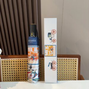 Hermes Carriage Vintage Style Blue Umbrella