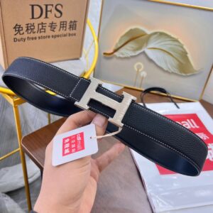 Hermès Classic H Buckle Business-Casual Black Belt