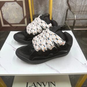 LANVIN Printed Lace-Up Black Trendy Sneakers
